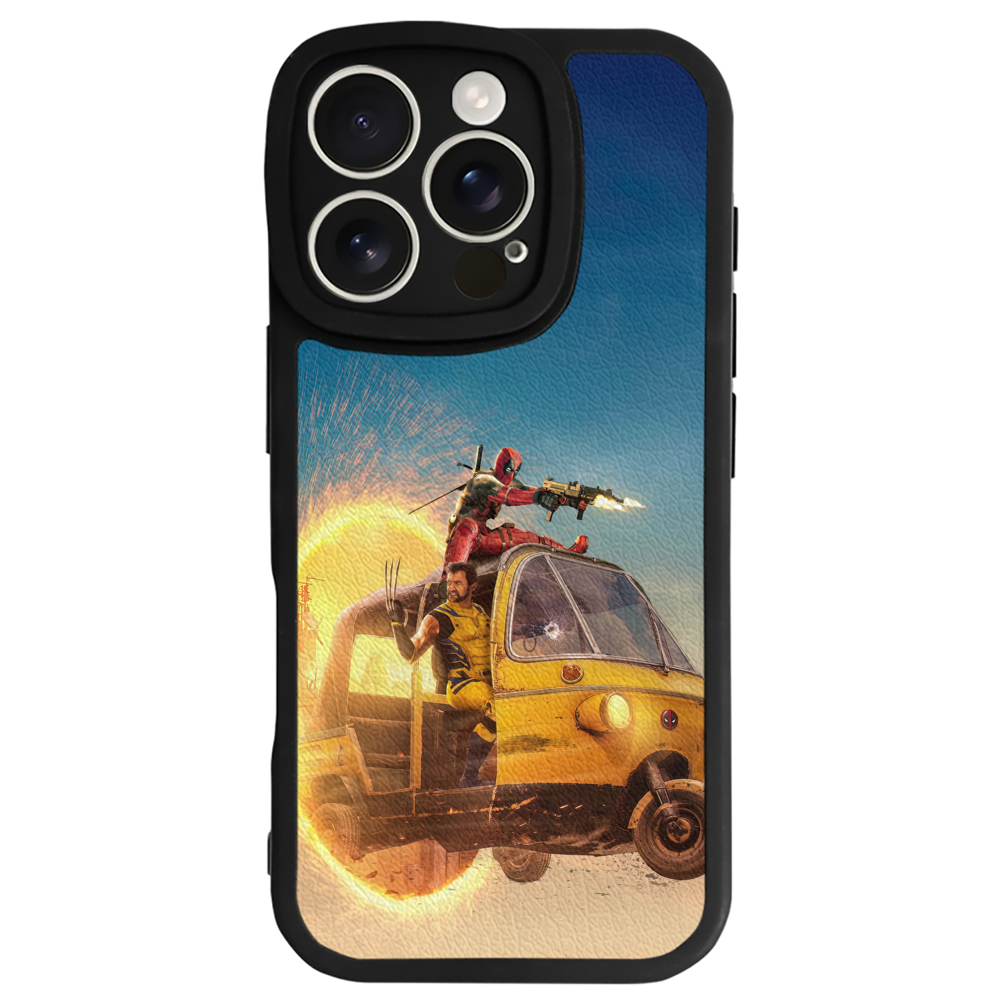 （画像用） Deadpool デッドプール 【iPhone 16シリーズ対応】シリコンスマホケース（レザー調） 材質：シリコン